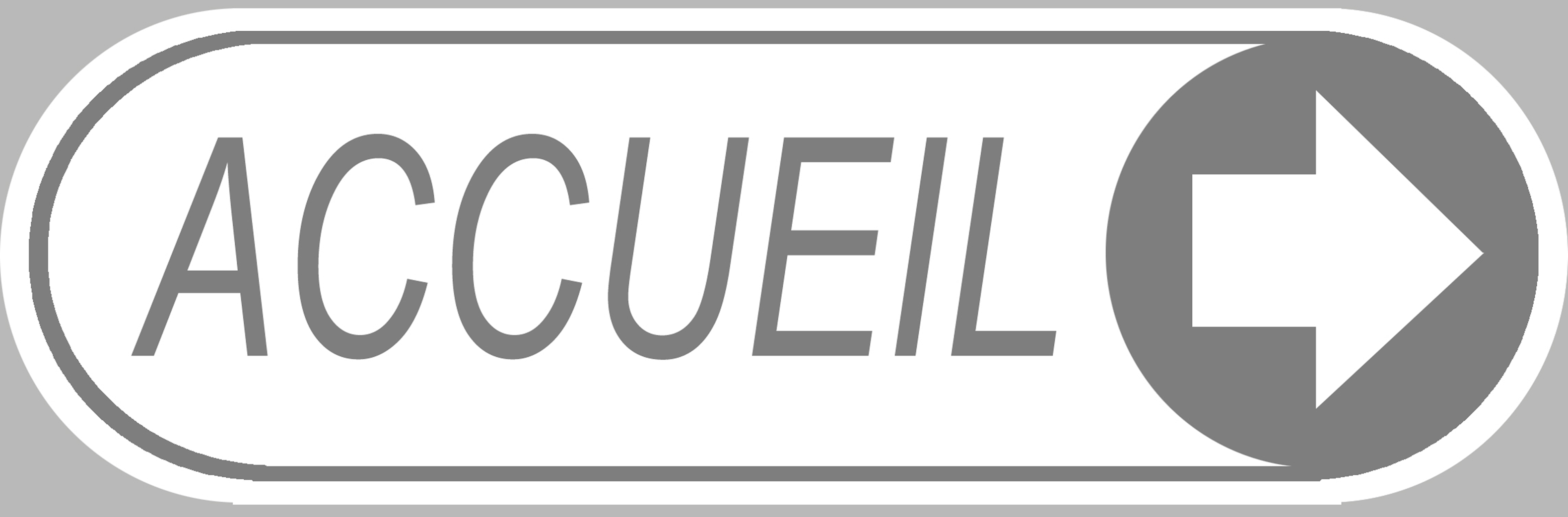 Accueil blanc - Direction droite (29x9cm) - Sticker/autocollant
