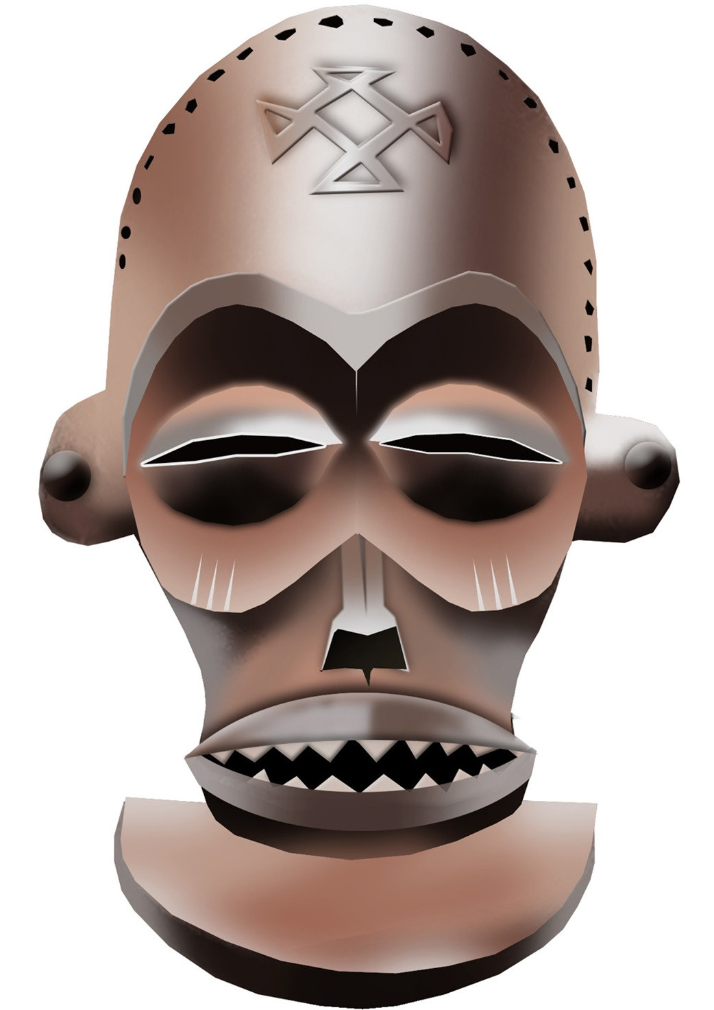 Masque d'Afrique traditionnel - 13x20cm - Sticker/autocollant