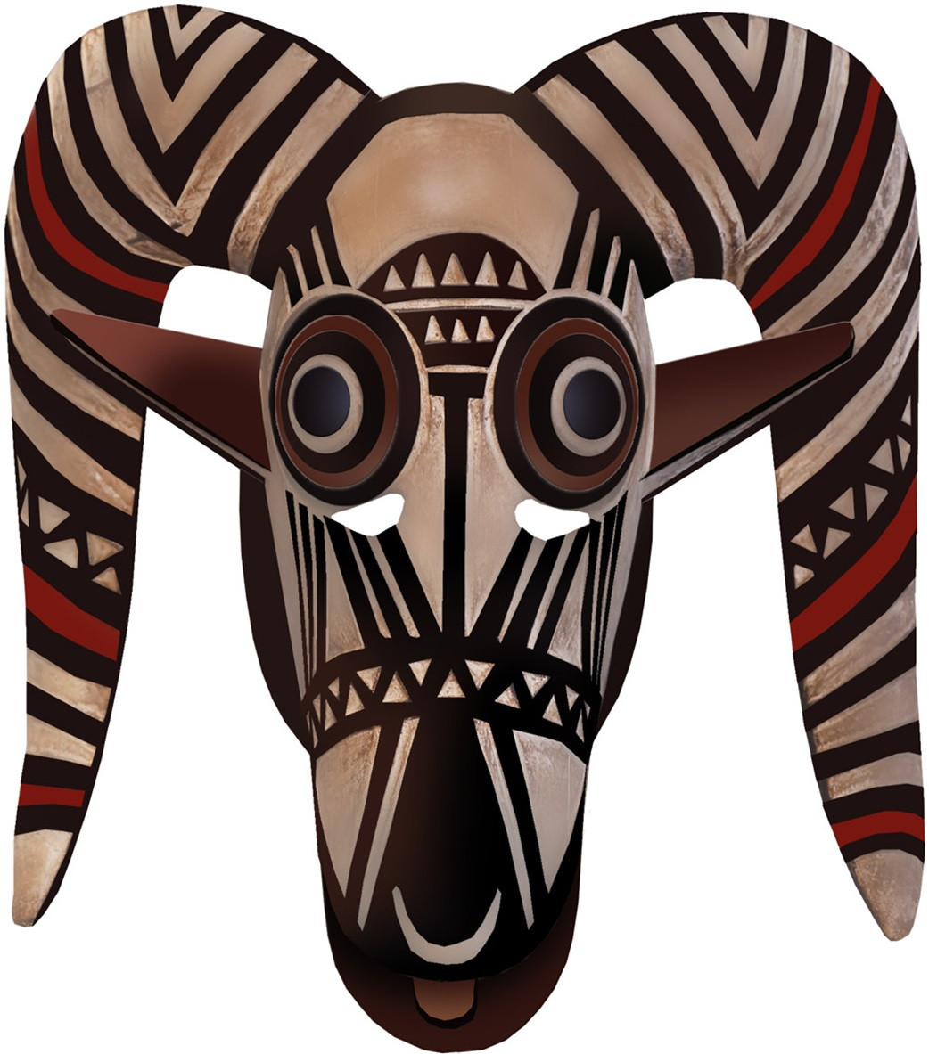 Masque africain traditionnel (21x23,5cm) - Sticker/autocollant