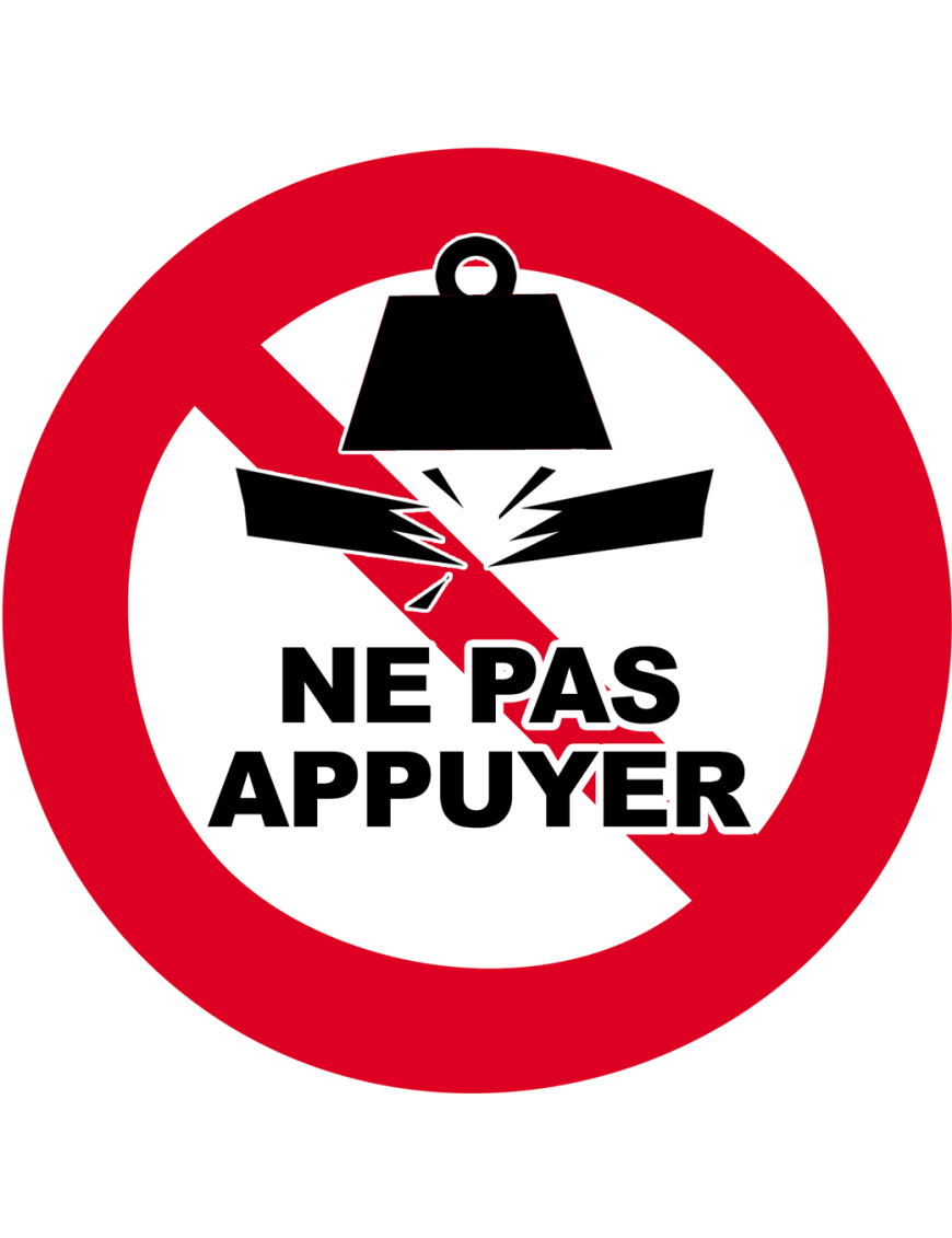 Ne pas appuyer - 10x10cm - Sticker/autocollant
