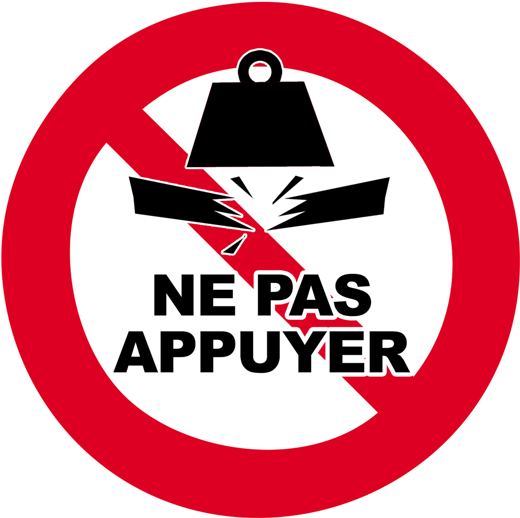 Ne pas appuyer - 5x5cm - Sticker/autocollant