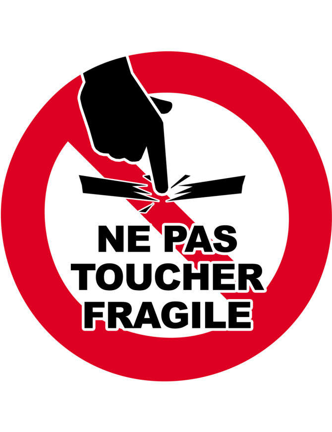 Ne pas toucher fragile - 15x15cm - Sticker/autocollant