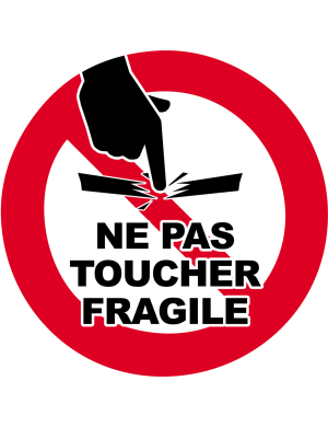 Ne pas toucher fragile - 5x5cm - Sticker/autocollant