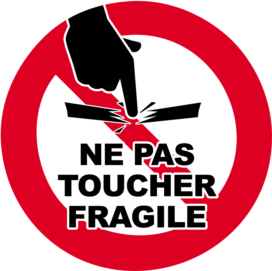 Ne pas toucher fragile - 5x5cm - Sticker/autocollant