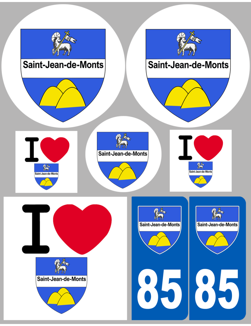 Saint-Jean-de-Monts (8 autocollants variés) - Sticker/autocol