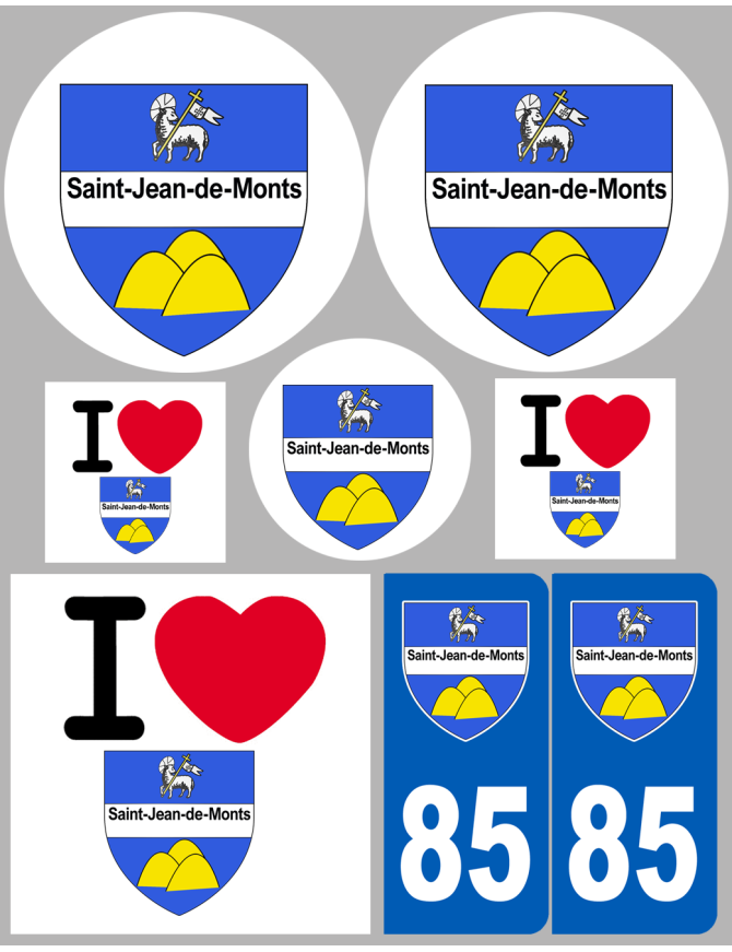 Saint-Jean-de-Monts (8 autocollants variés) - Sticker/autocol