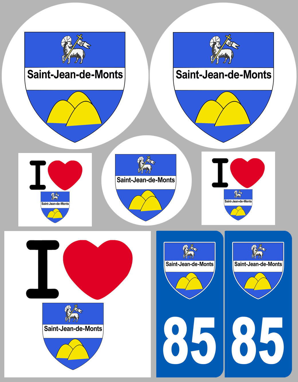 Saint-Jean-de-Monts (8 autocollants variés) - Sticker/autocollant