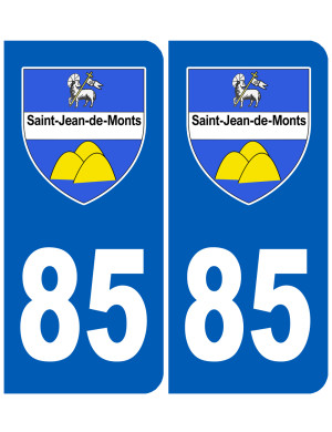 immatriculation Saint-Jean-de-Monts 85 - Sticker/autocollant