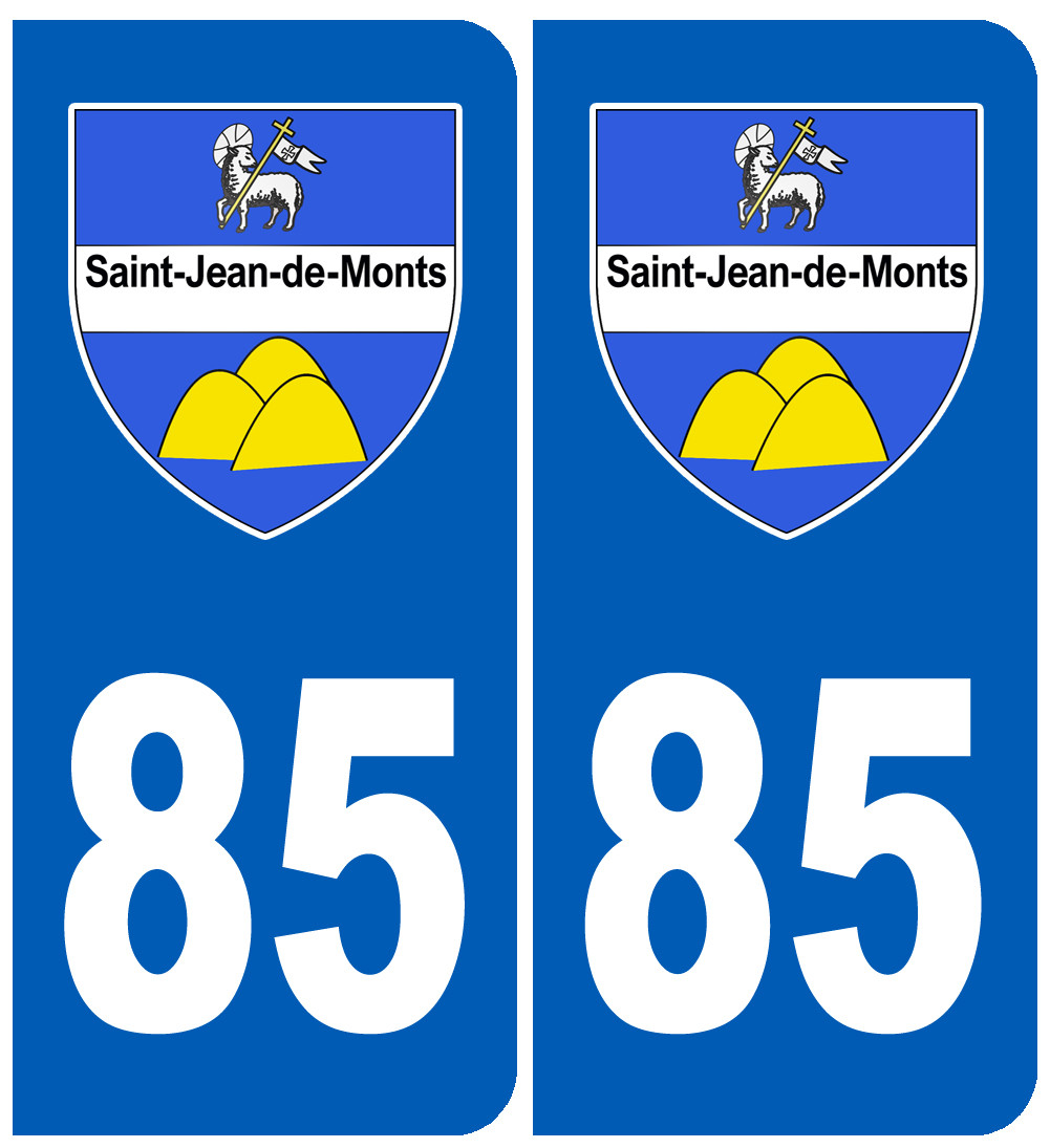 immatriculation Saint-Jean-de-Monts 85 - Sticker/autocollant