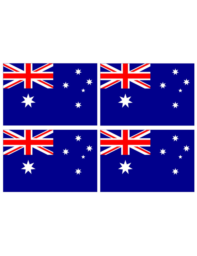 Drapeau Australie - 4 stickers - 9.5 x 6.3 cm - Sticker/autocollant