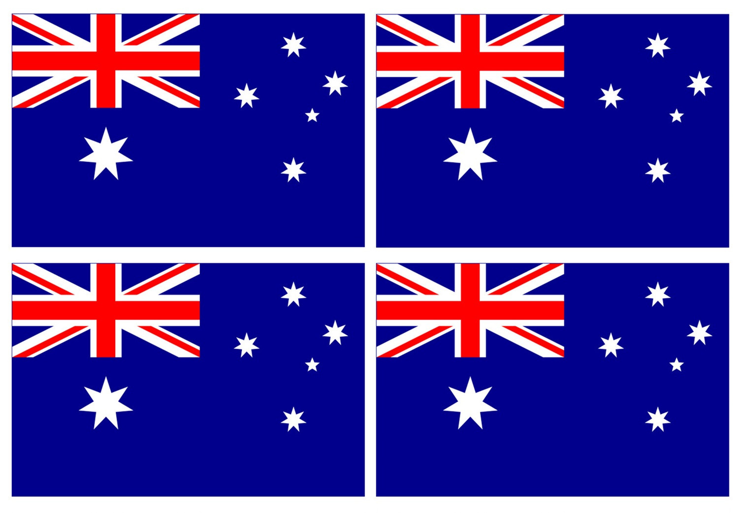 Drapeau Australie ( 4 fois 9.5 x 6.3 cm ) - Sticker/autocollant