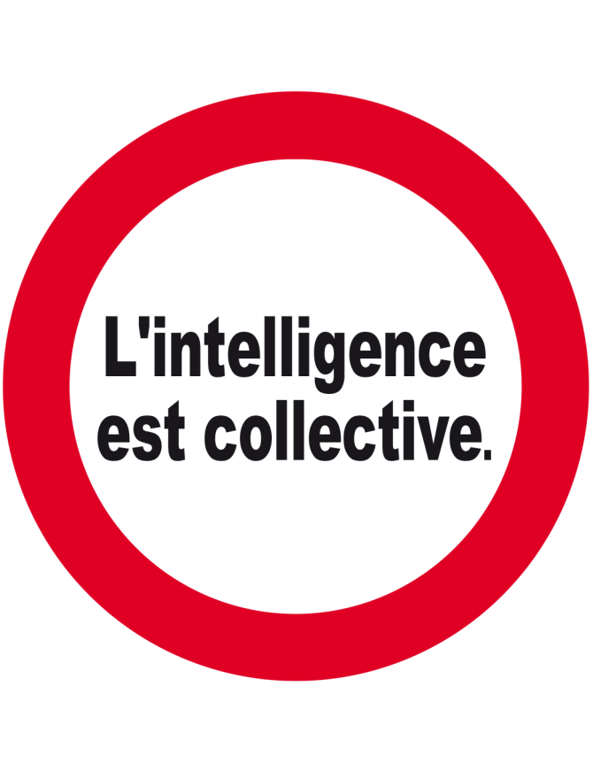 l'intelligence est collective - 20x20cm - Sticker/autocollant