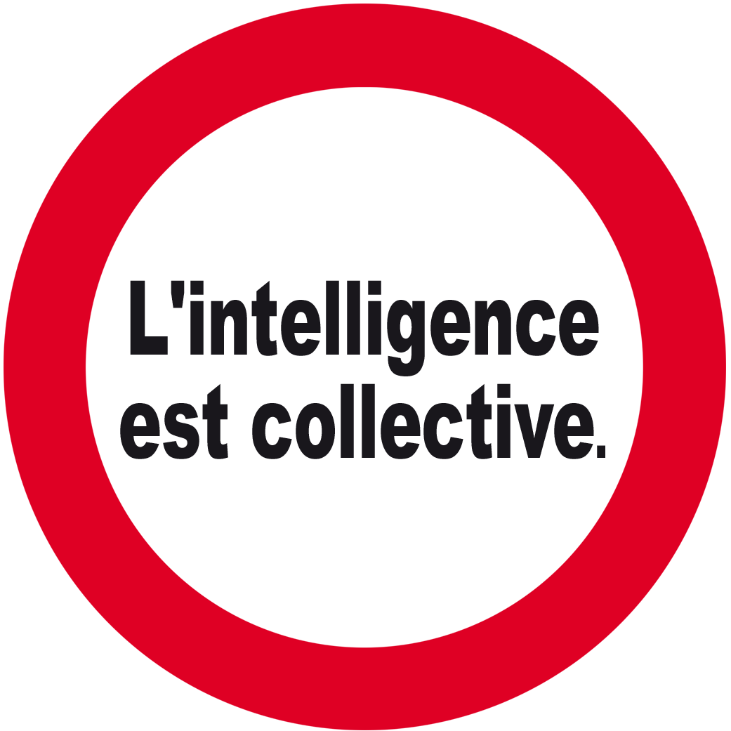 l'intelligence est collective - 5x5cm - Sticker/autocollant