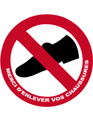 Merci d'enlevez vos chaussures - 5x5cm - Sticker/autocollant