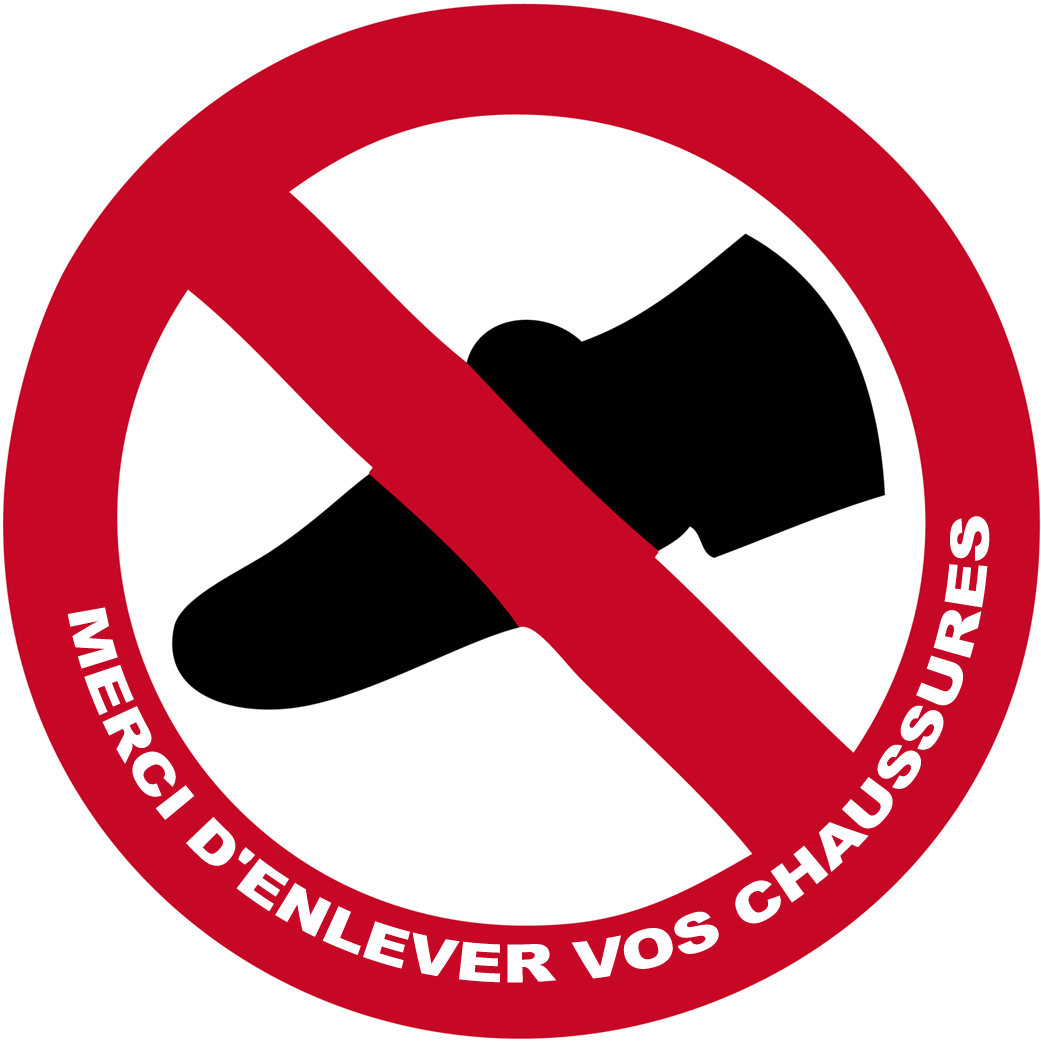 Merci d'enlevez vos chaussures - 5x5cm - Sticker/autocollant