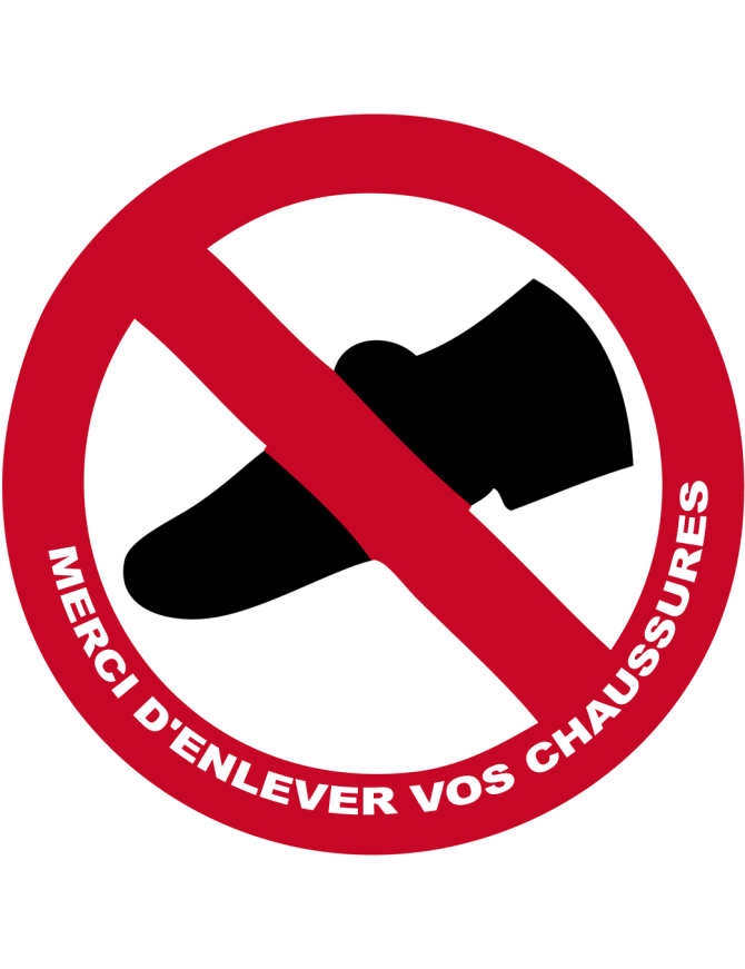 Merci d'enlevez vos chaussures - 20x20cm - Sticker/autocollant