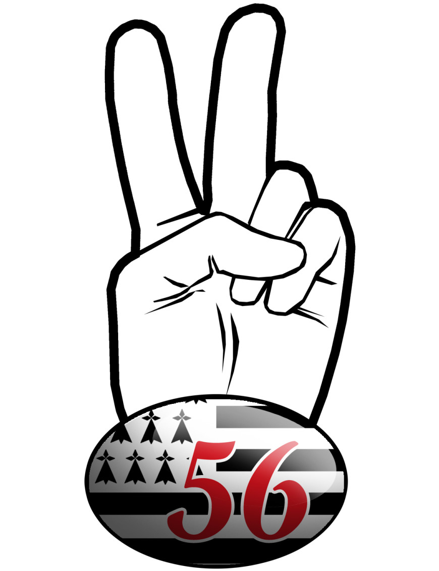 salut de motard breton 56 (10x4,8cm) - Sticker/autocollant