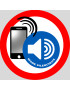 Téléphone en mode silencieux - 15x15cm - Sticker/autocollant