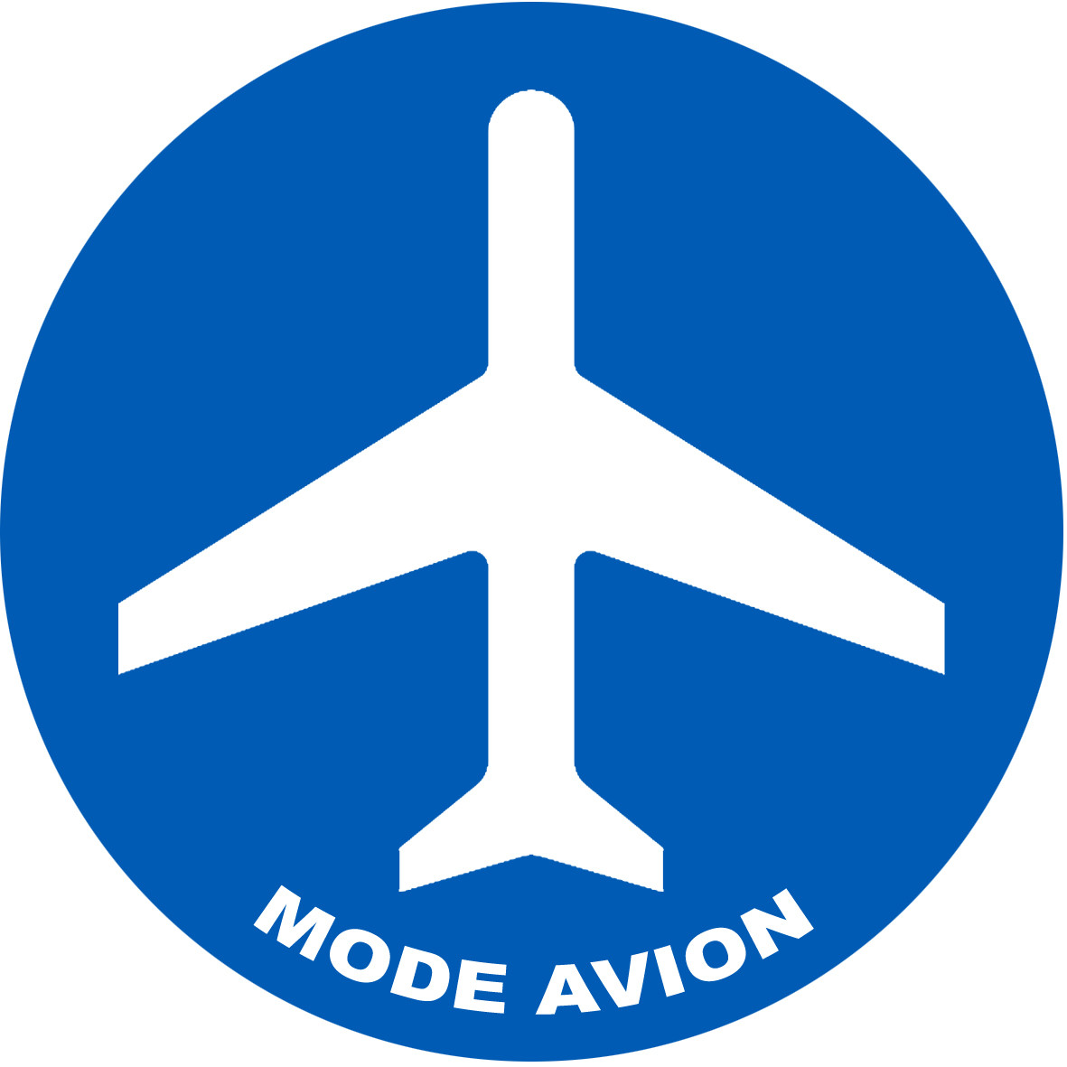 Mode avion - 20x20cm - Sticker/autocollant
