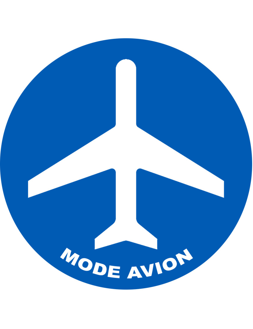 Mode avion - 15x15cm - Sticker/autocollant