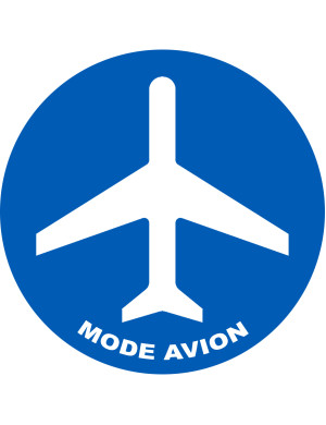 Mode avion - 5x5cm - Sticker/autocollant