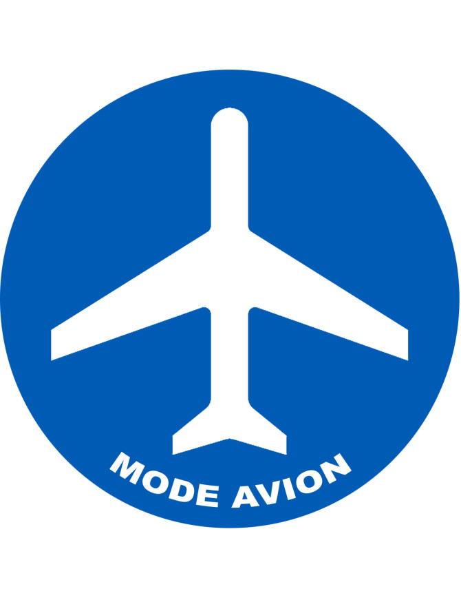 Mode avion - 5x5cm - Sticker/autocollant