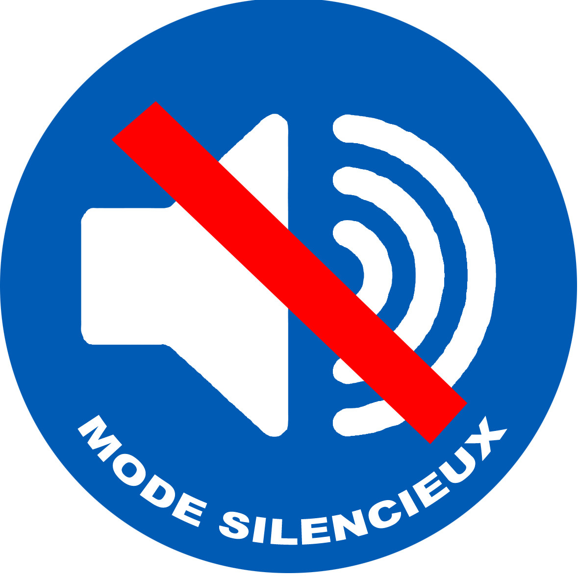 Mode silencieux - 20x20cm - Sticker/autocollant