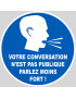 Parlez moins fort - 5x5cm - Sticker/autocollant