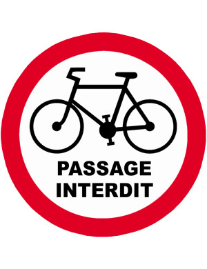 Passage vélo interdit - 5x5cm - Sticker/autocollant
