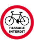 Passage vélo interdit - 5x5cm - Sticker/autocollant