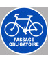 Passage vélo obligatoire - 10x10cm - Sticker/autocollant