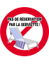 Pas de réservation par la serviette - 5x5cm - Sticker/autocollant