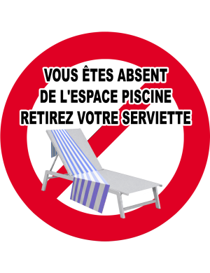 Vous êtes absent retirez serviette - 15x15cm - Sticker/autocollant