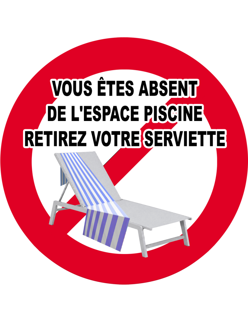 Vous êtes absent retirez serviette - 15x15cm - Sticker/autocollant
