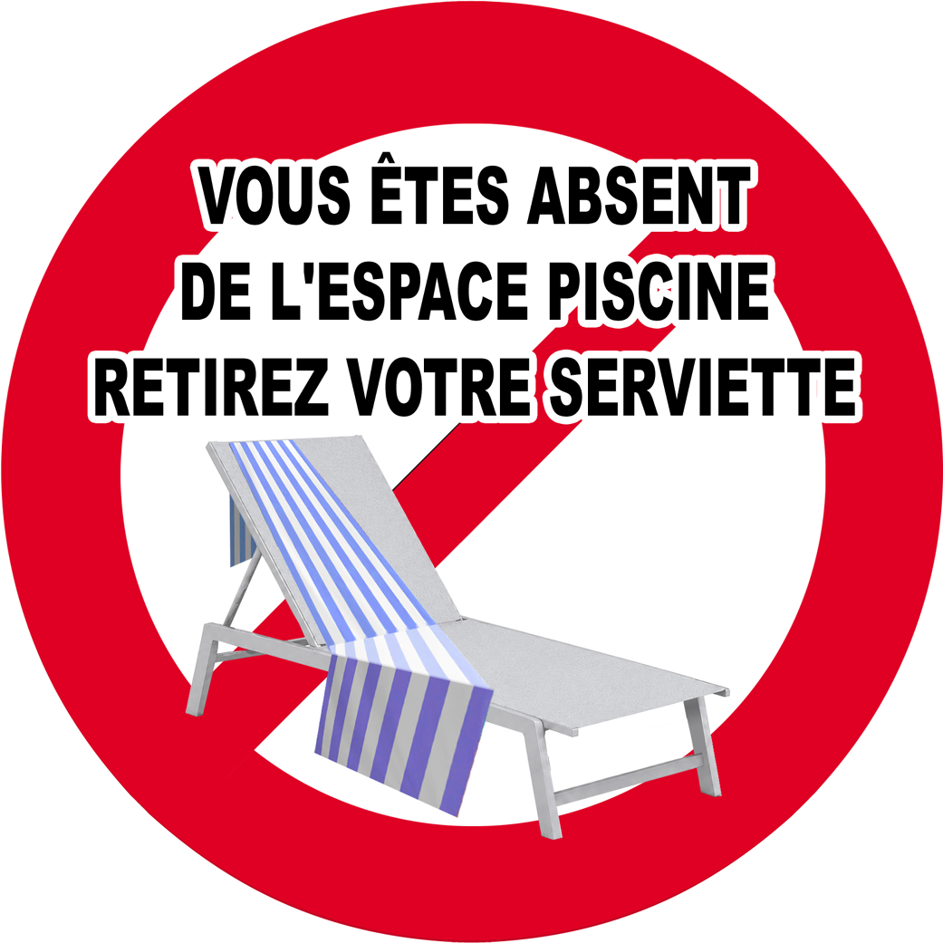 Vous êtes absent retirez serviette - 15x15cm - Sticker/autocollant