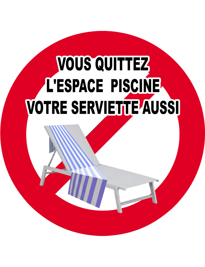 Absent retirez votre serviette - 20x20cm - Sticker/autocollant