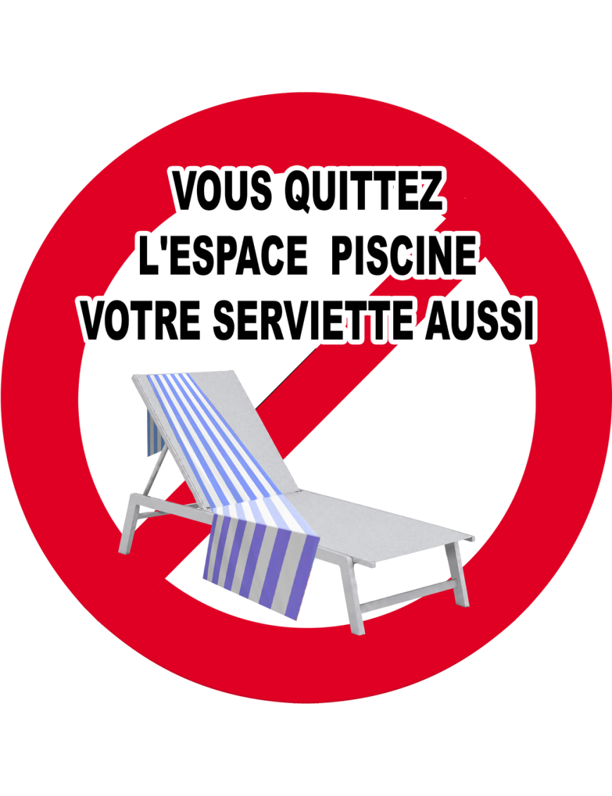 Absent retirez votre serviette - 10x10cm - Sticker/autocollant