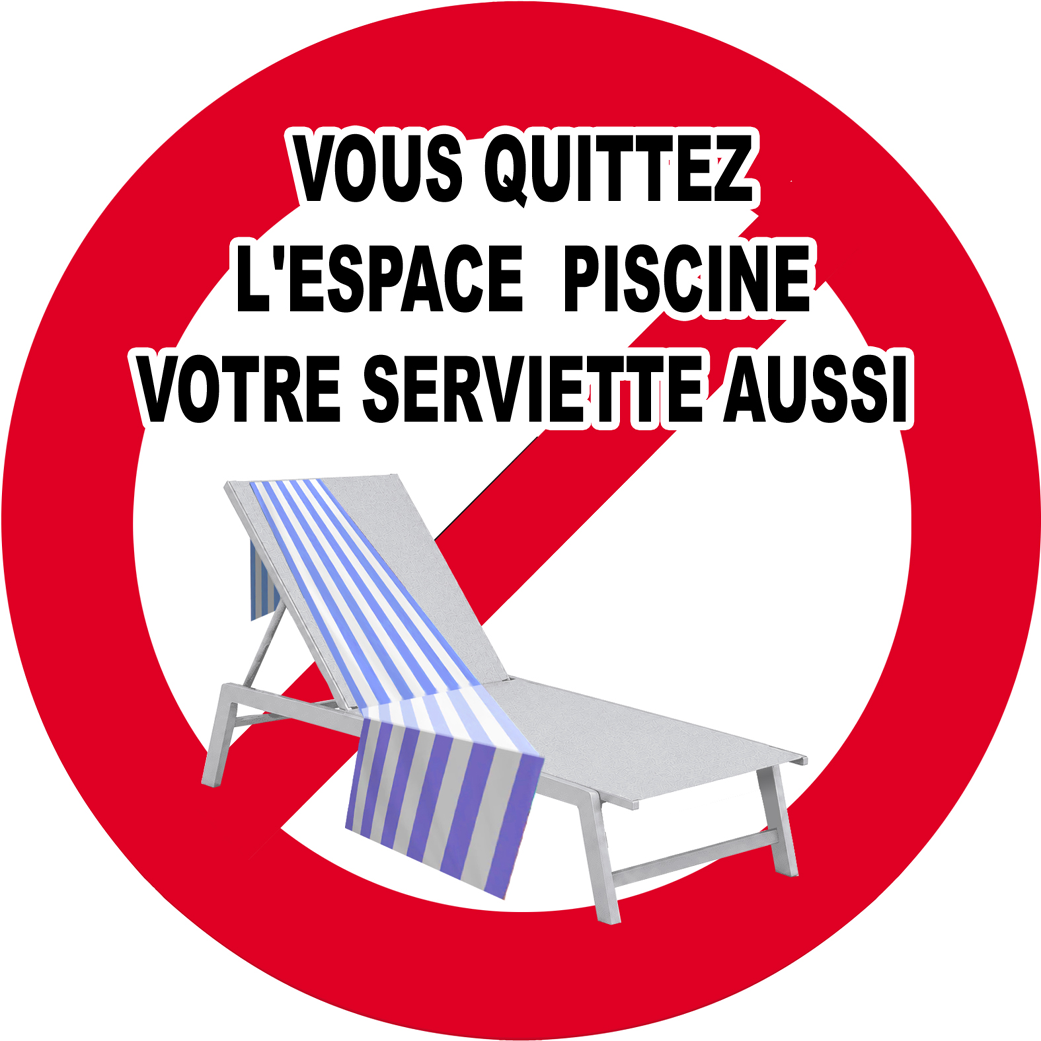Absent retirez votre serviette - 5x5cm - Sticker/autocollant