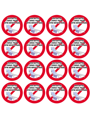 Absent retirez votre serviette - 16 fois 5cm - Sticker/autocollant