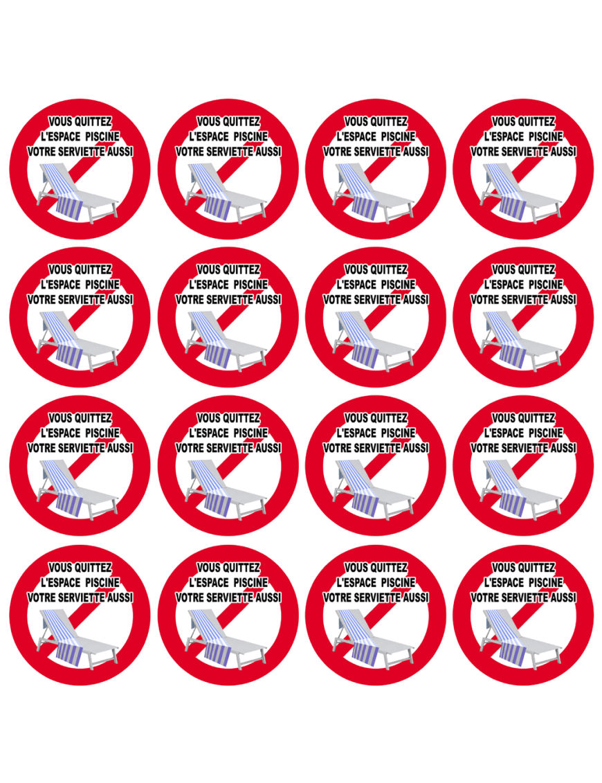 Absent retirez votre serviette - 8 fois 5cm - Sticker/autocollant