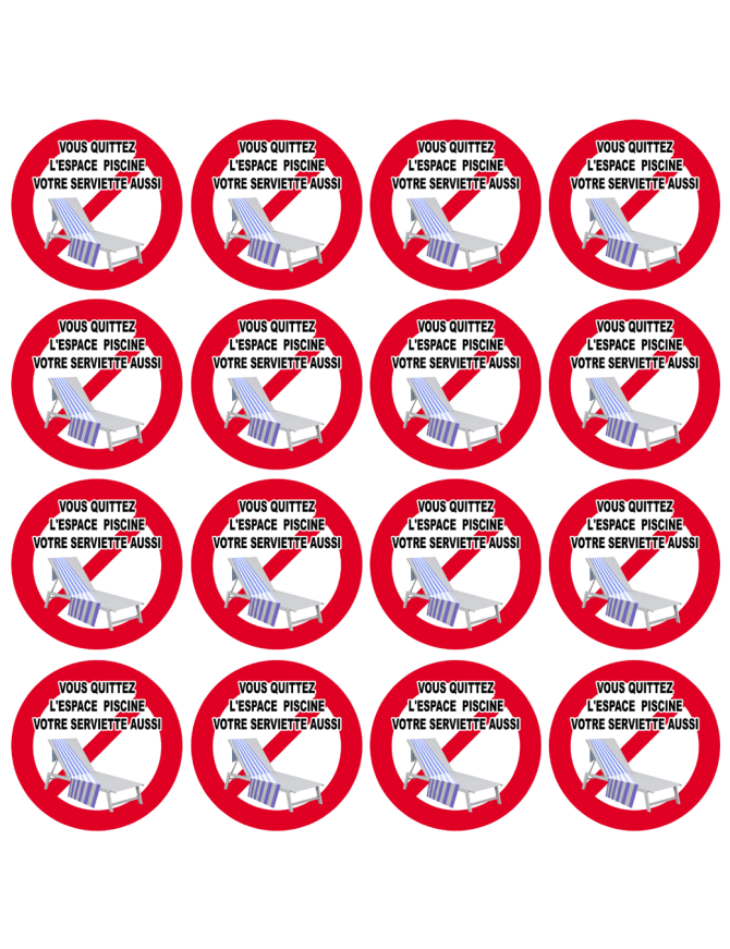 Absent retirez votre serviette - 8 fois 5cm - Sticker/autocollant