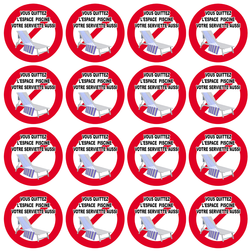 Absent retirez votre serviette - 8 fois 5cm - Sticker/autocollant