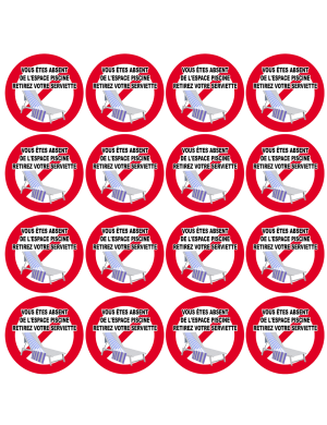 Vous êtes absent retirez serviette - 8 fois 5cm - Sticker/autocollant