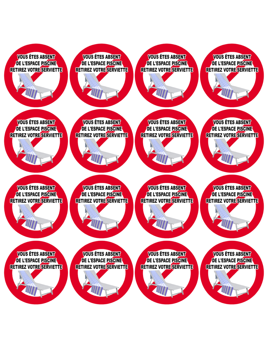Vous êtes absent retirez serviette - 8 fois 5cm - Sticker/autocollant