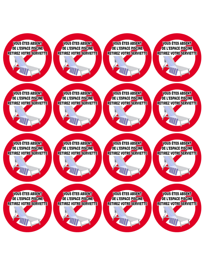 Vous êtes absent retirez serviette - 8 fois 5cm - Sticker/autocollant