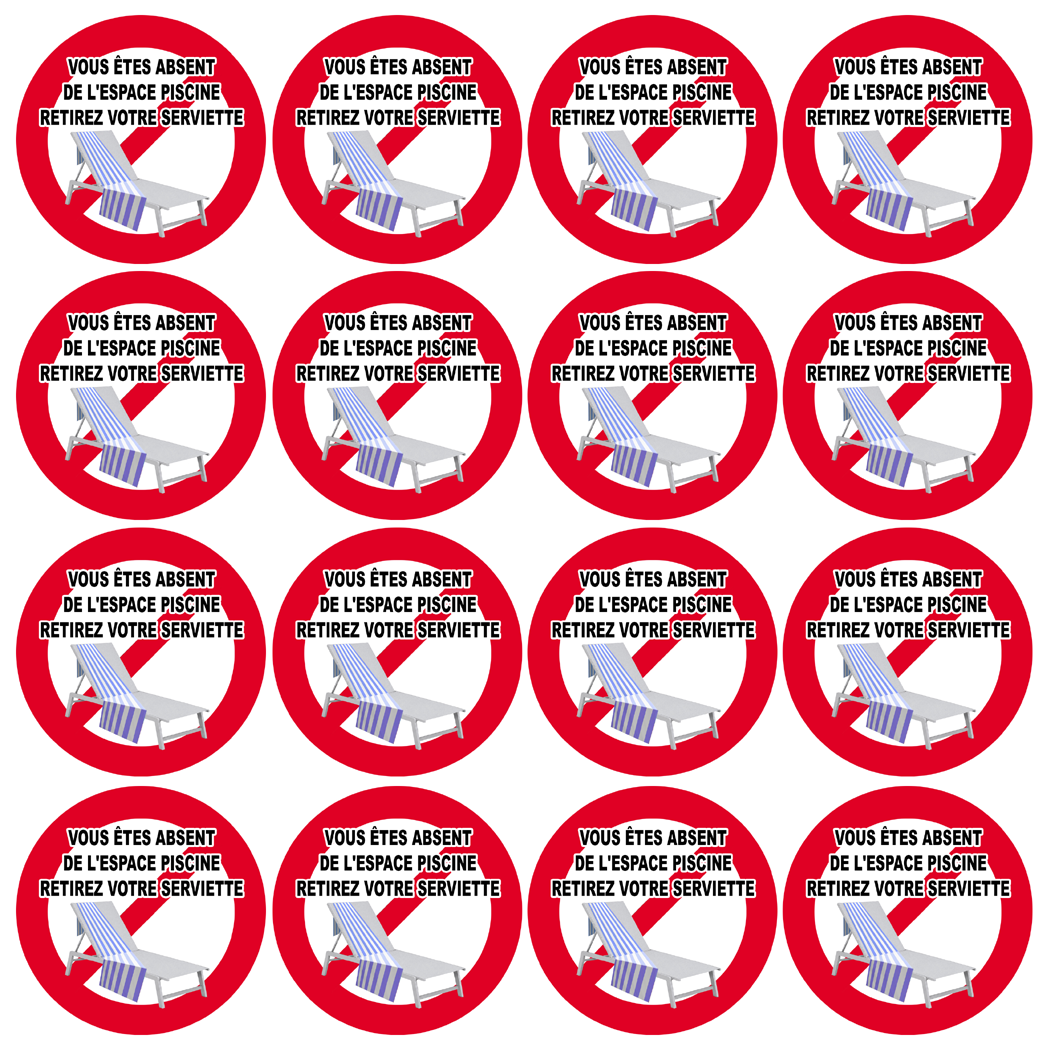 Vous êtes absent retirez serviette - 8 fois 5cm - Sticker/autocollant