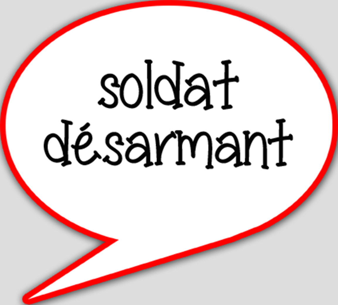 Soldat désarmant (10x9cm) - sticker/autocollant