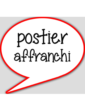 Postier affranchi - 15x13.5cm - sticker/autocollant