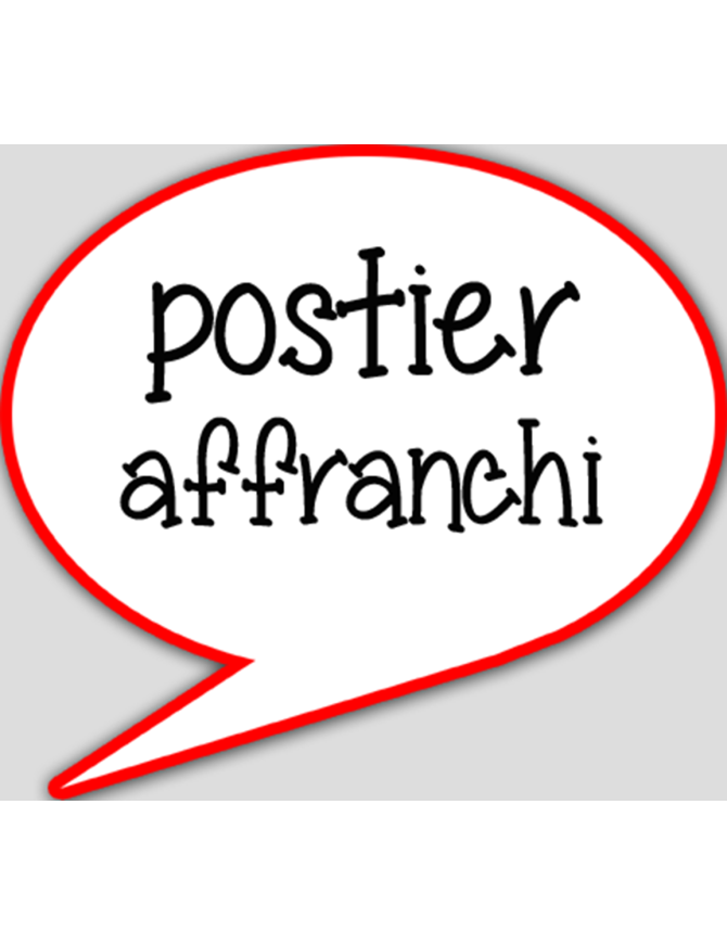 Postier affranchi - 15x13.5cm - sticker/autocollant