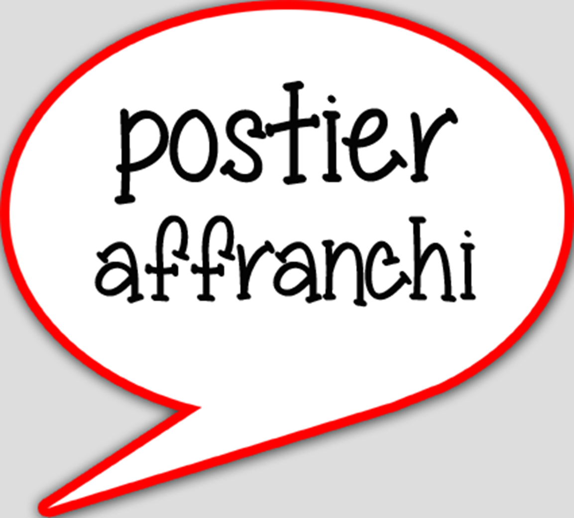 Postier affranchi - 15x13.5cm - sticker/autocollant